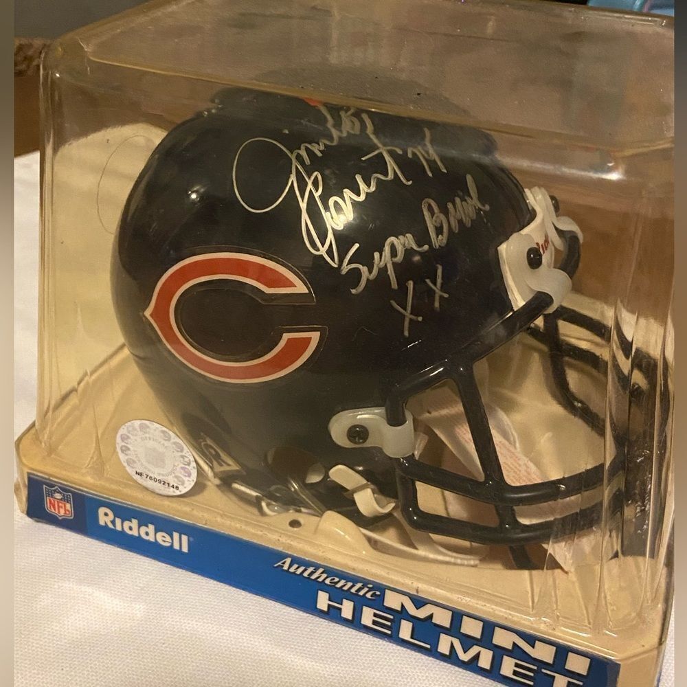 Chicago Bears Jimbo Covert autographed mini helmet
